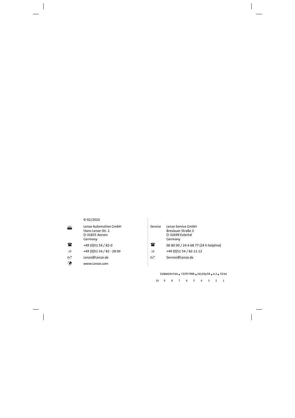 Lenze EMZ9374IB User Manual | Page 122 / 122