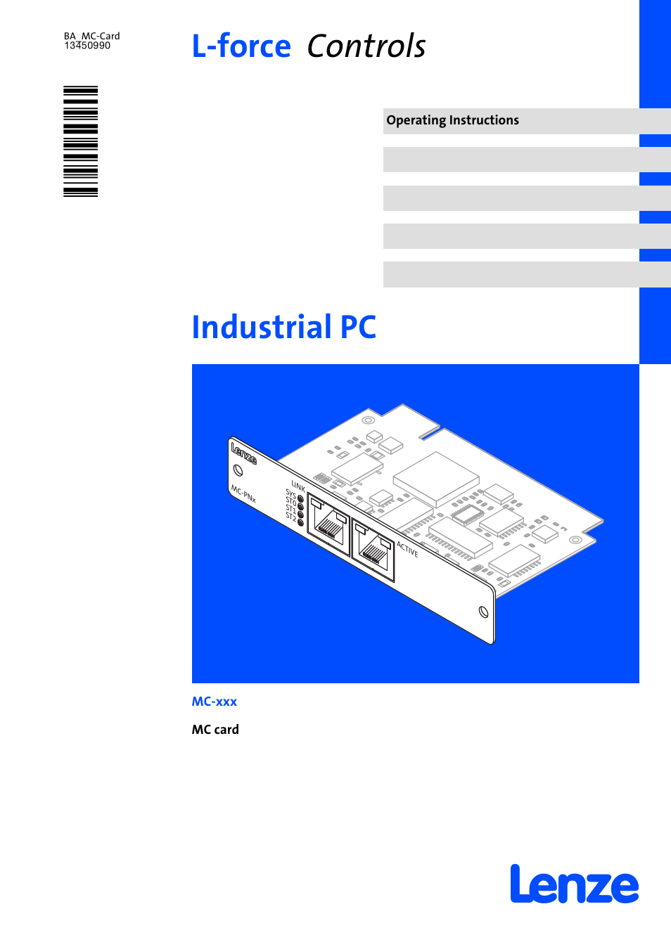 Lenze MC−xxx Card User Manual | 46 pages
