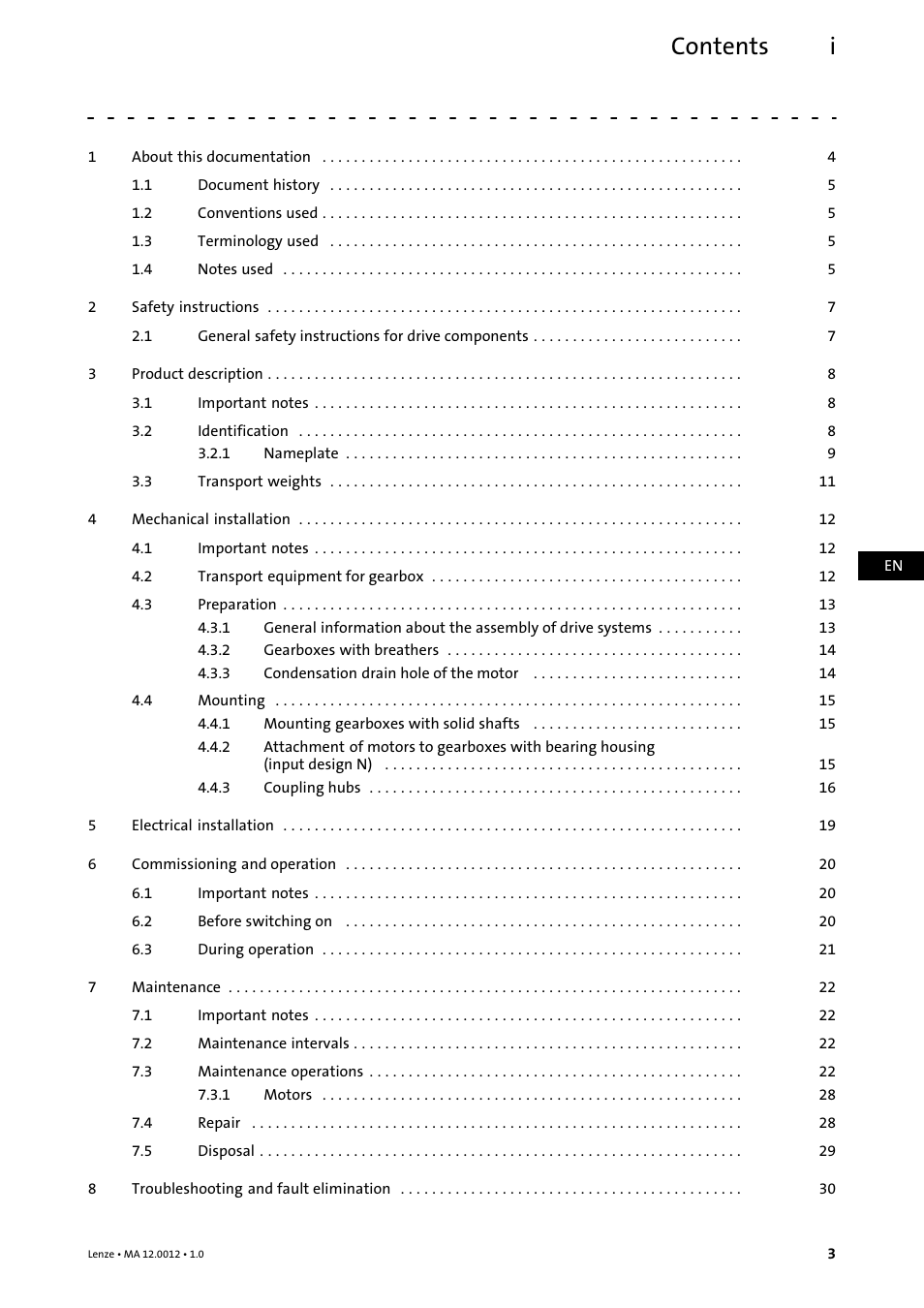 Lenze g500-H helical gearbox User Manual | Page 3 / 32
