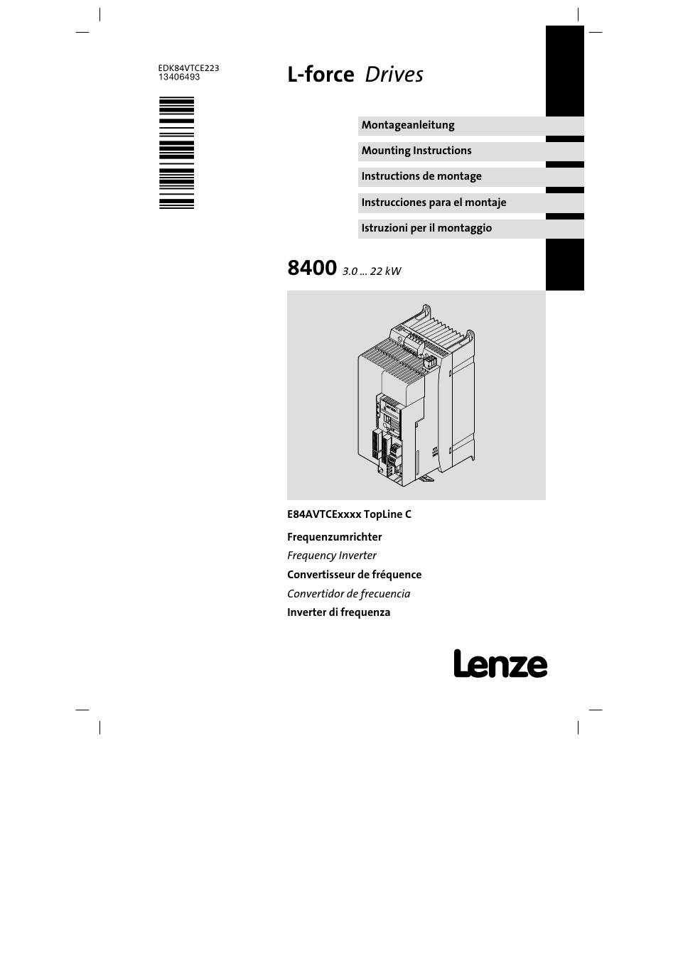 Lenze E84AVTCExxxx TopLine C User Manual | 20 pages