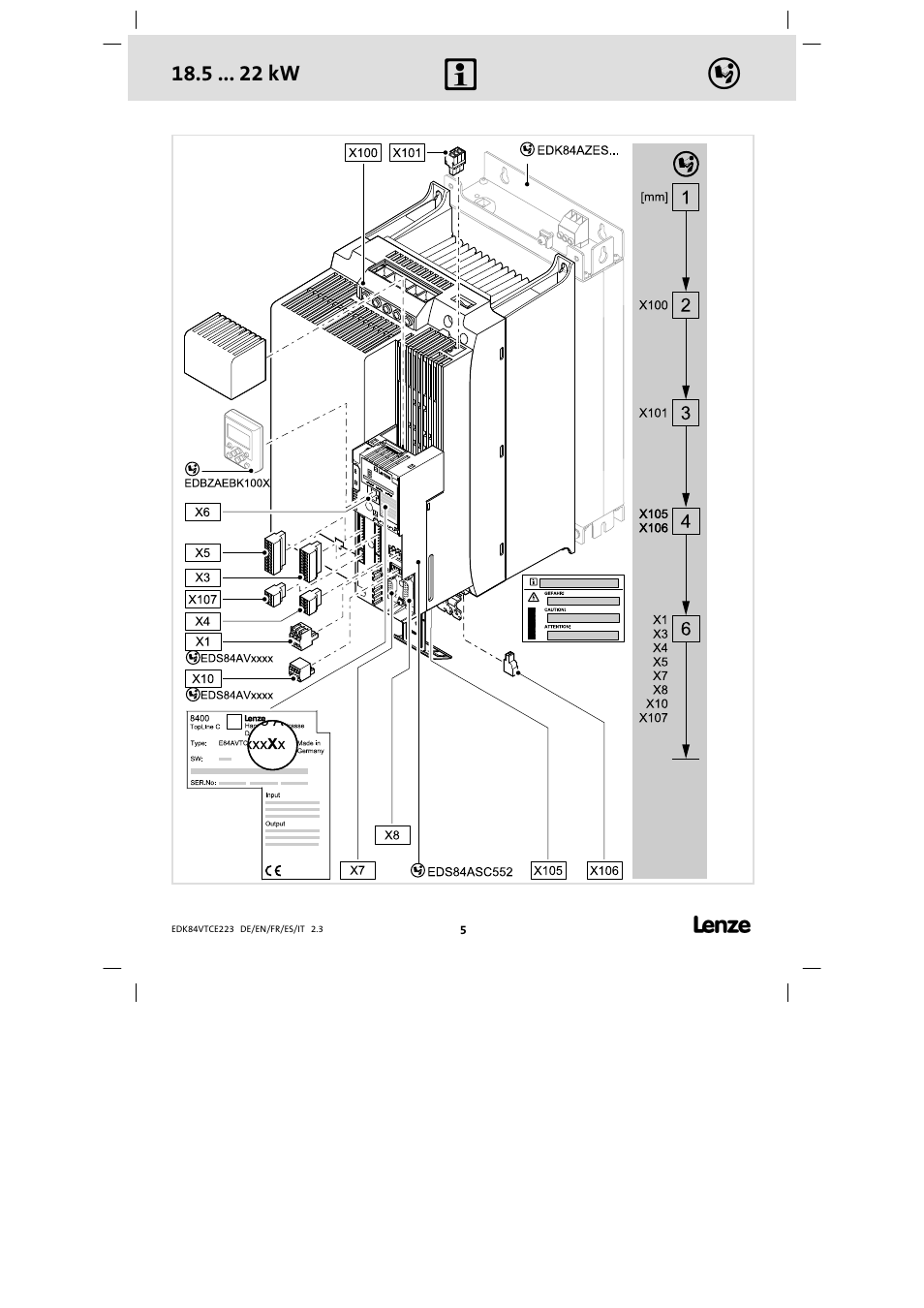 Lenze E84AVTCExxxx TopLine C User Manual | Page 5 / 20