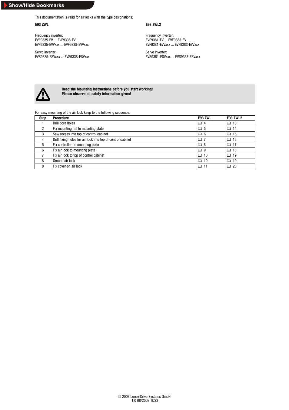 This documentation is valid for | Lenze E93ZWLX User Manual | Page 26 / 77
