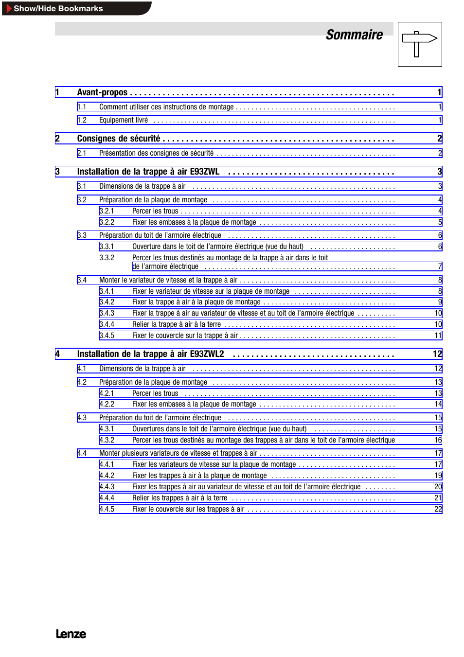 Sommaire | Lenze E93ZWLX User Manual | Page 51 / 77