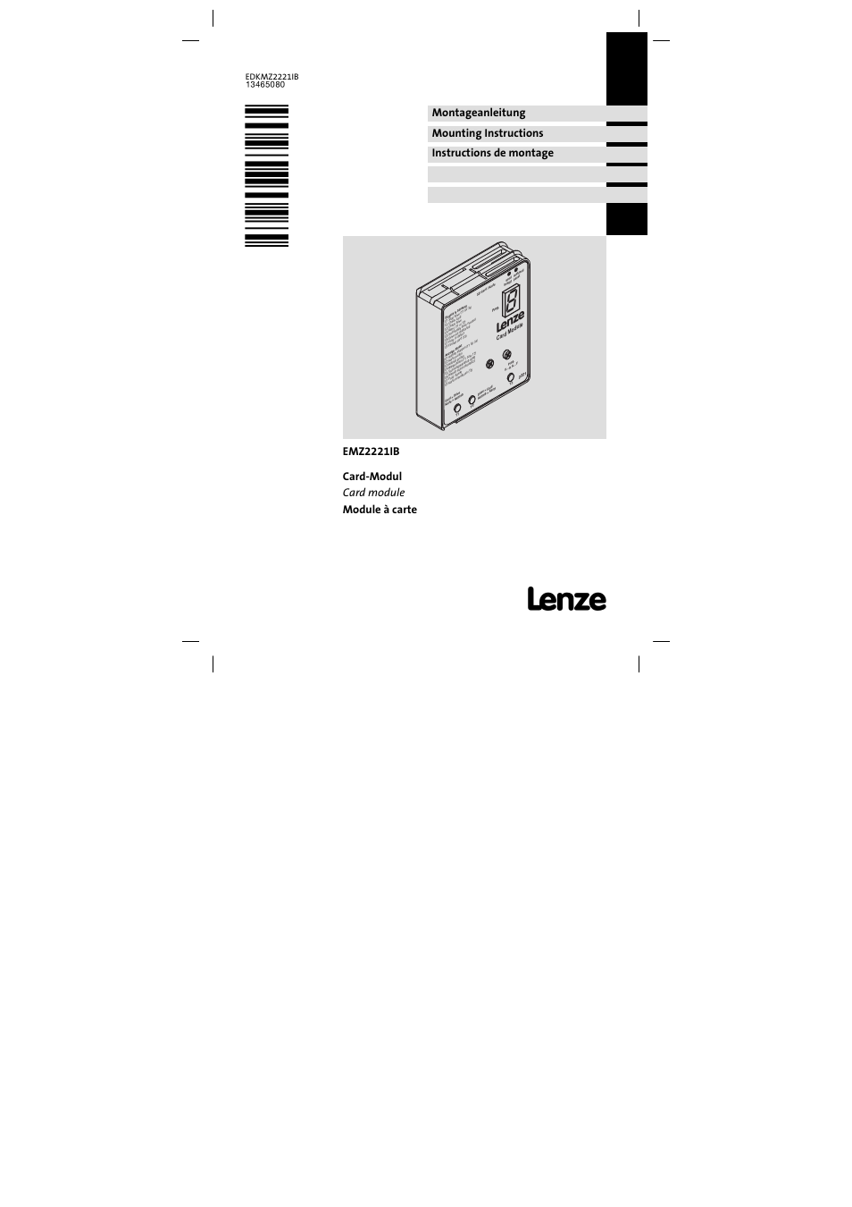 Lenze EMZ2221IB User Manual | 58 pages