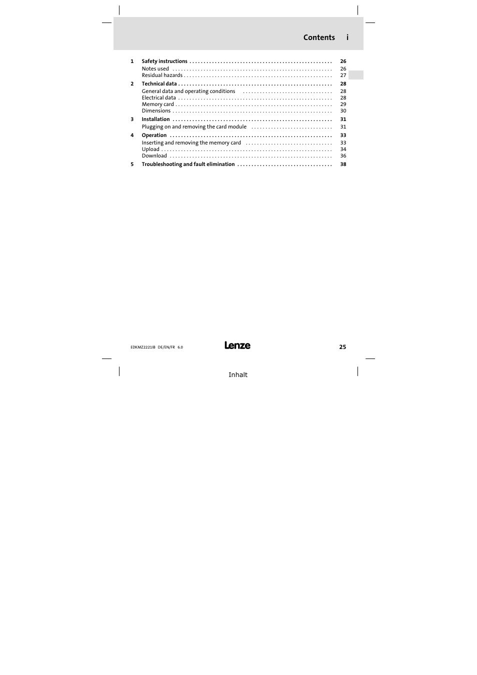 Lenze EMZ2221IB User Manual | Page 25 / 58