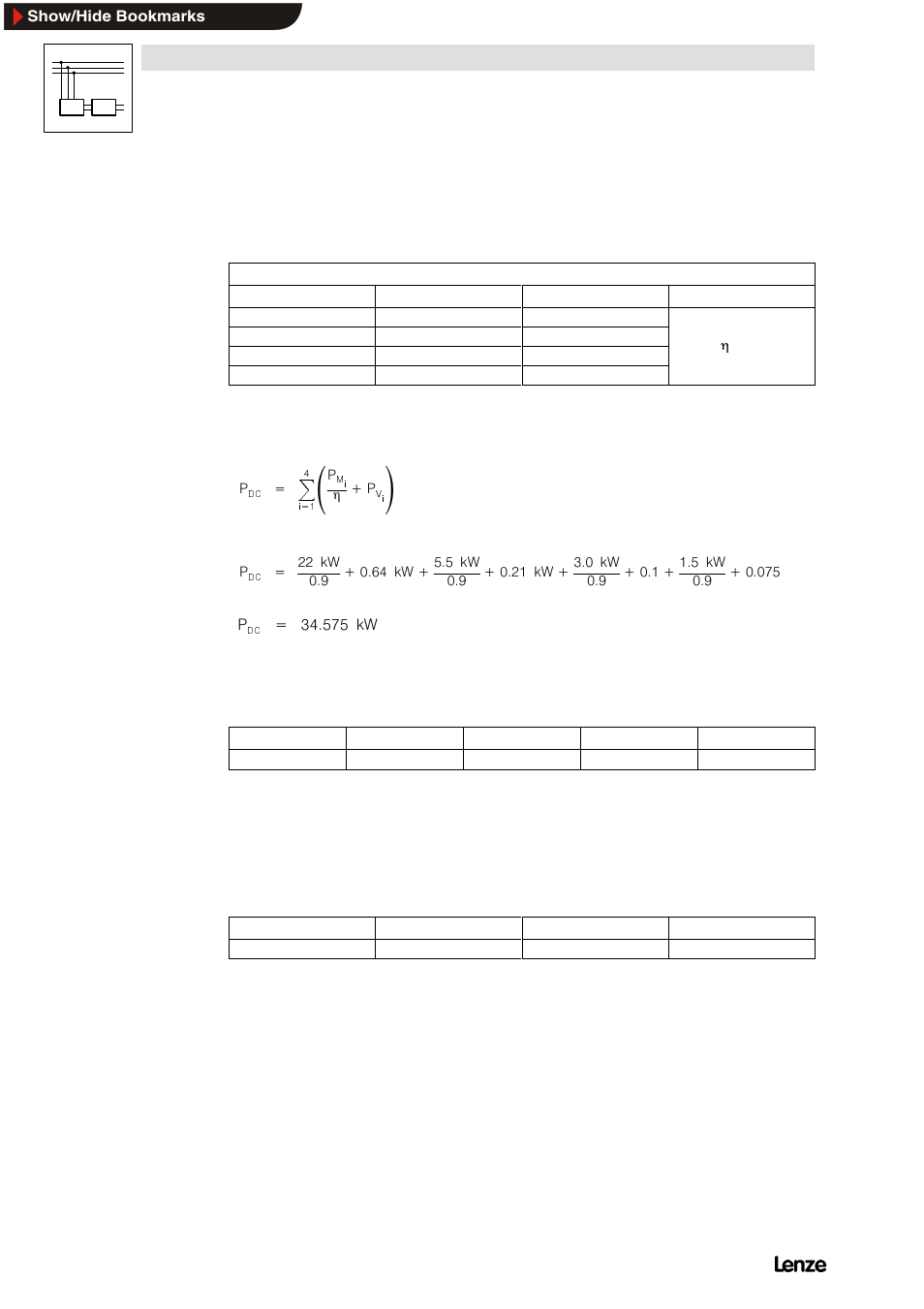 2 selection example for 4 drives, 1 supply only via controllers, Selection example for 4 drives | Supply only via controllers, Network of several drives | Lenze 8200 Frequency inverters User Manual | Page 255 / 311