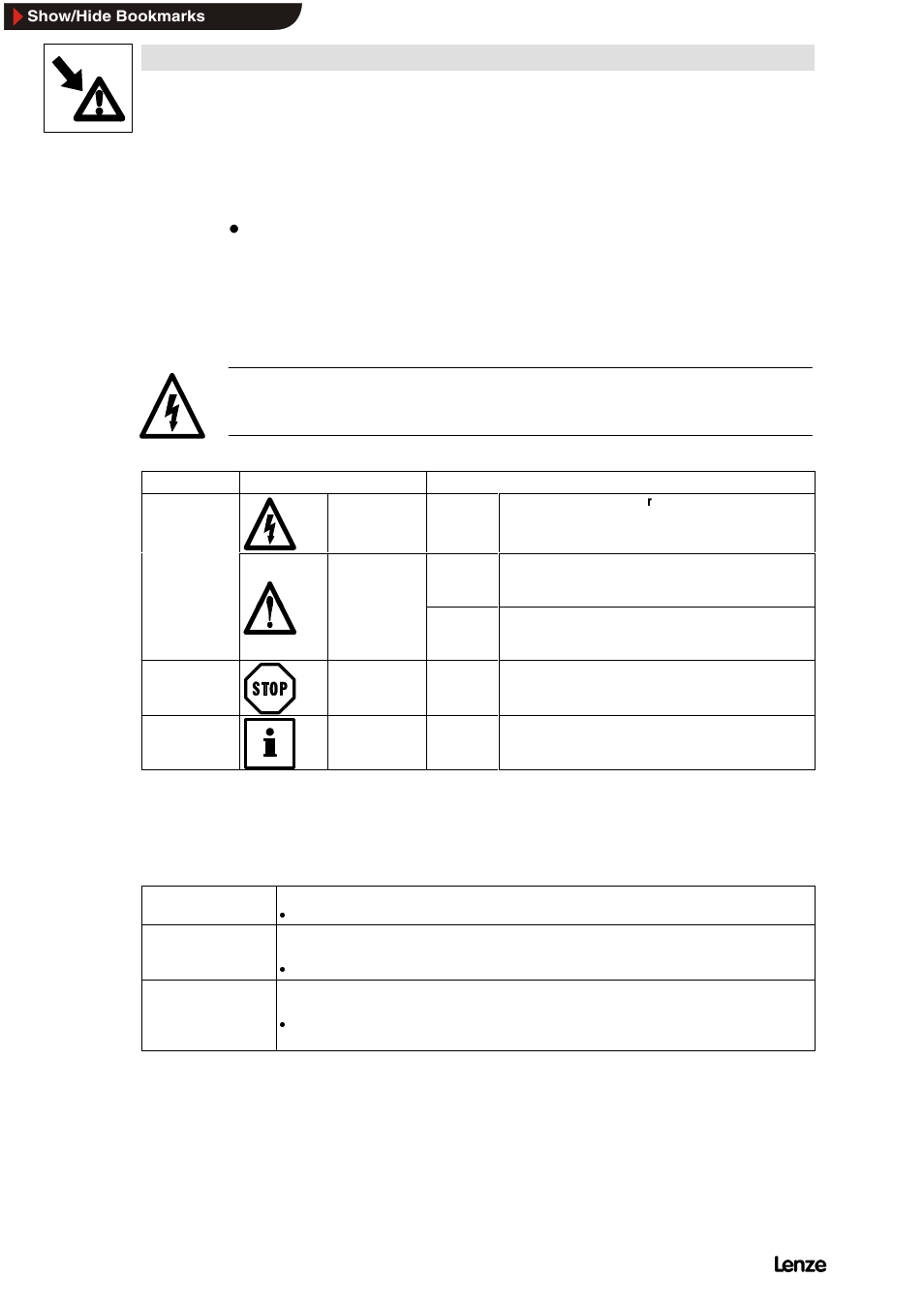 2 layout of the safety information, 3 residual hazards, Layout of the safety information | Residual hazards, Safety information, Signal word | Lenze 8200 Frequency inverters User Manual | Page 30 / 311