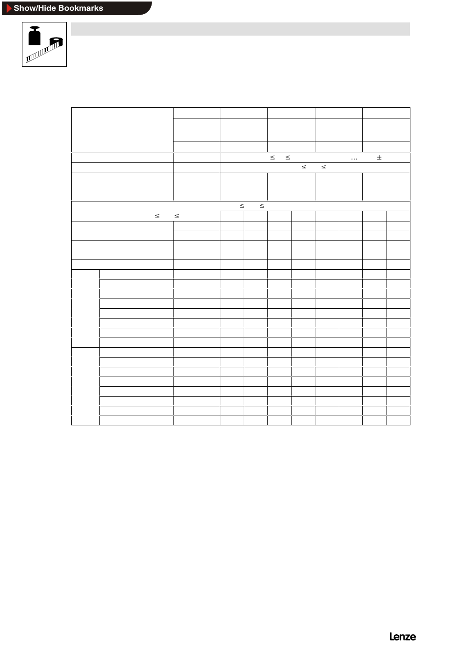 2 types 8211 to 8214, Types 8211 to 8214, Technical data | Lenze 8200 Frequency inverters User Manual | Page 38 / 311