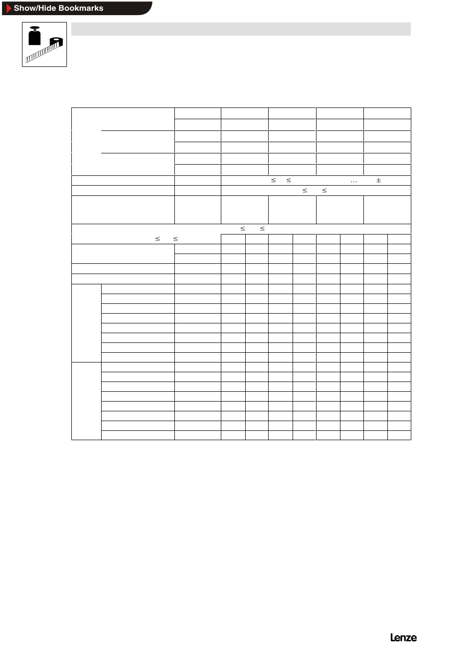 3 types 8215 to 8218, Types 8215 to 8218, Technical data | Lenze 8200 Frequency inverters User Manual | Page 40 / 311