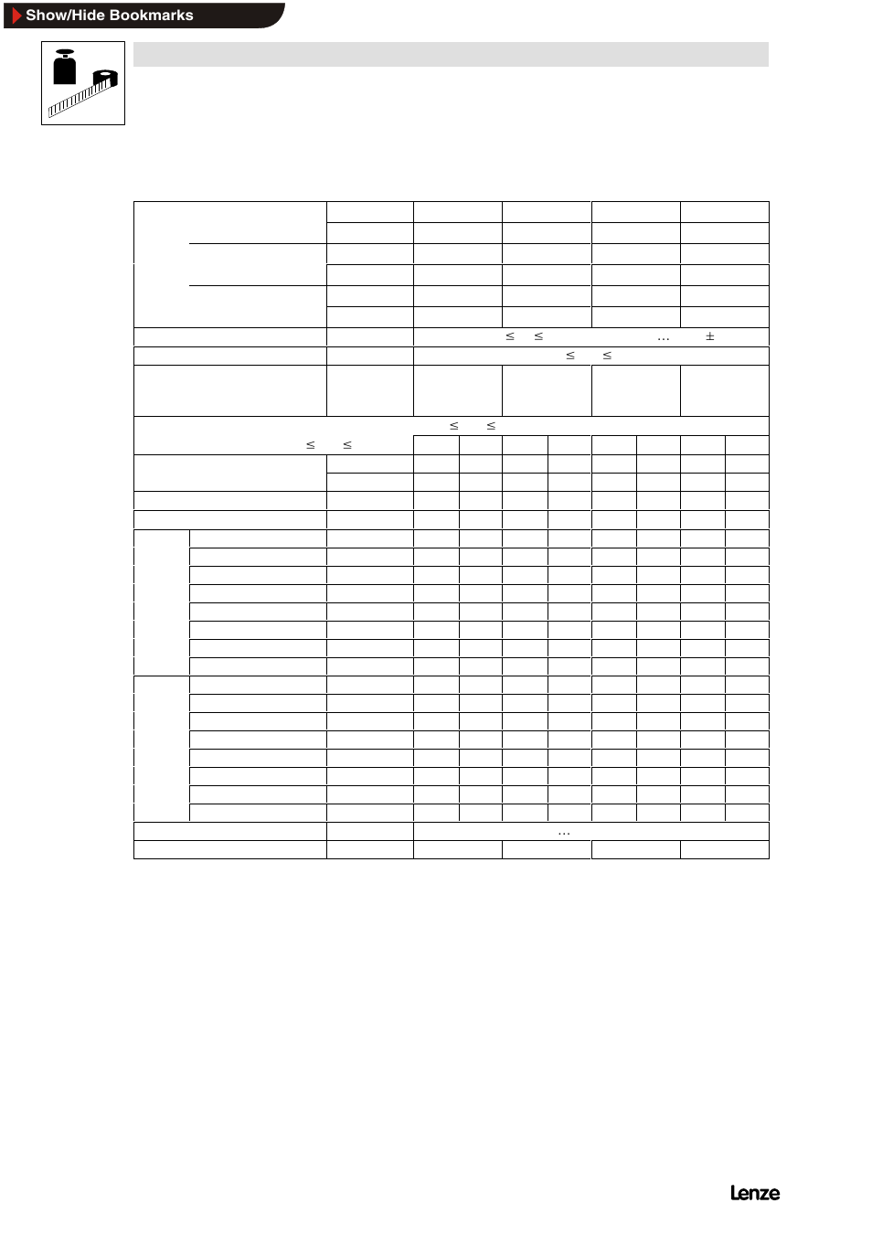 4 types 8221 to 8224, Types 8221 to 8224, Technical data | Lenze 8200 Frequency inverters User Manual | Page 42 / 311