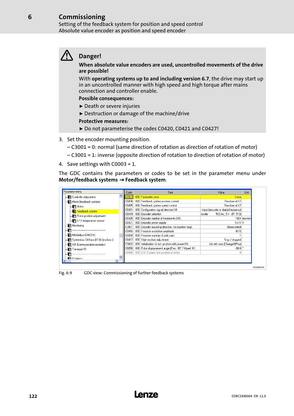 Commissioning | Lenze ECSCMxxx User Manual | Page 122 / 375