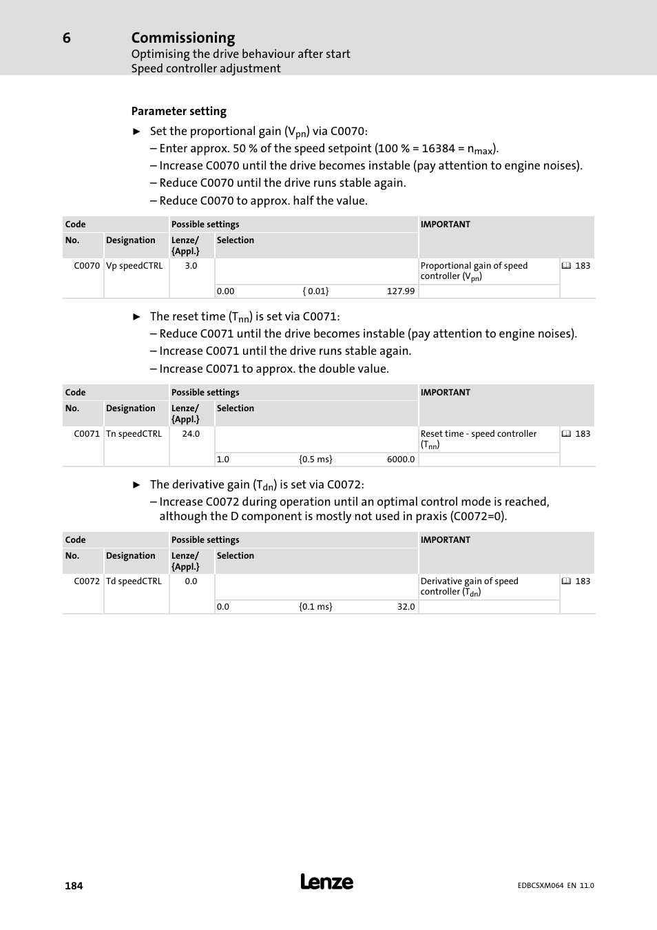 Commissioning | Lenze ECSCMxxx User Manual | Page 184 / 375