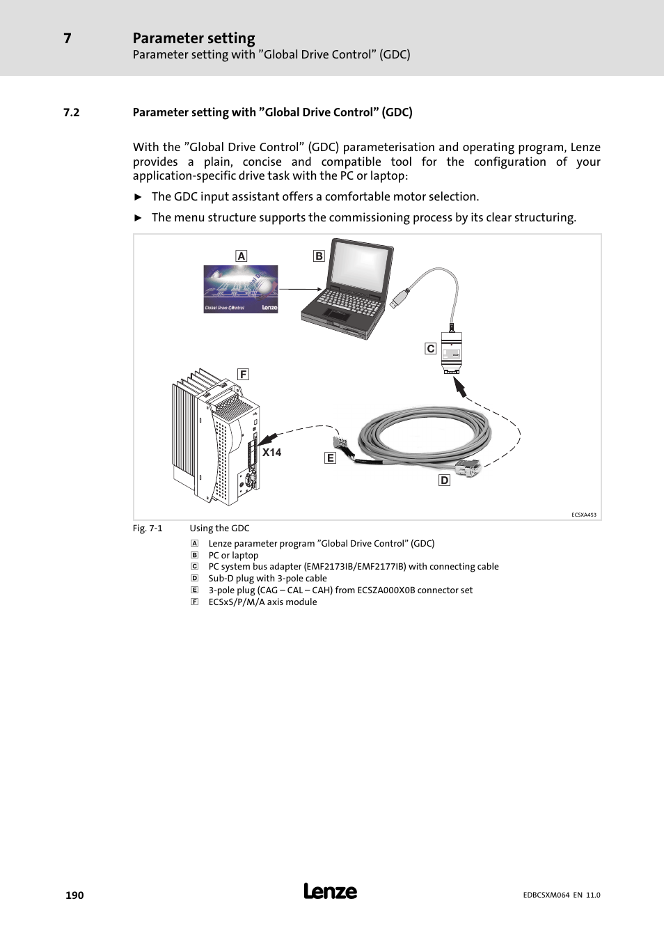 Parameter setting | Lenze ECSCMxxx User Manual | Page 190 / 375