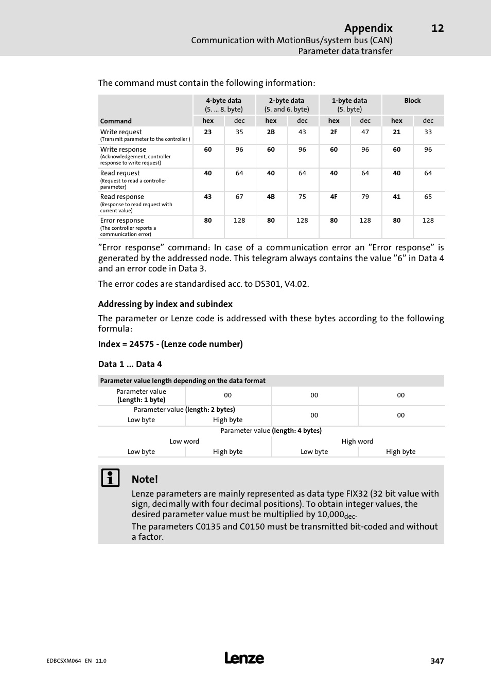 Appendix | Lenze ECSCMxxx User Manual | Page 347 / 375