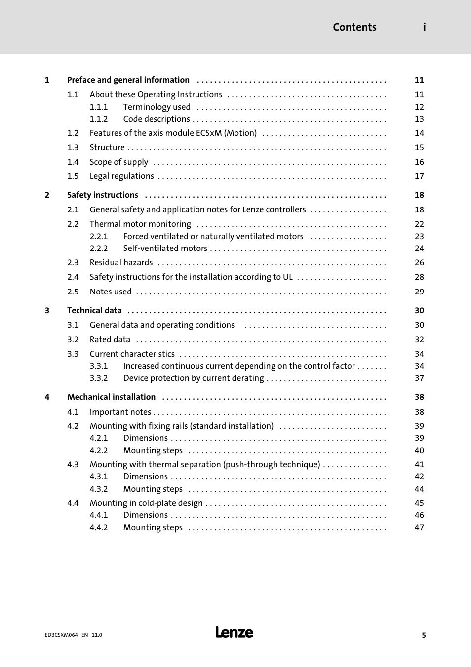 Lenze ECSCMxxx User Manual | Page 5 / 375