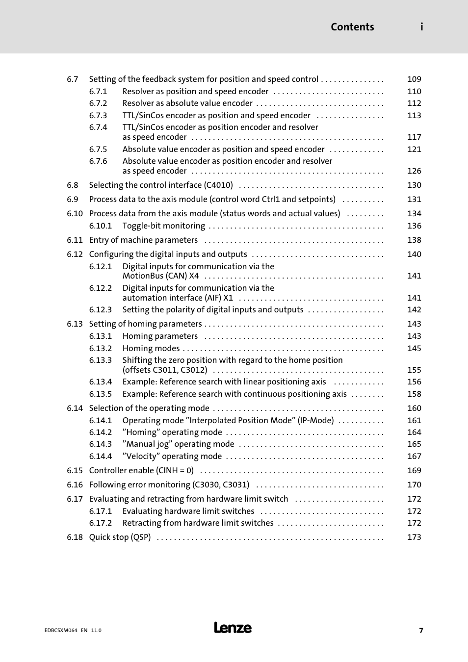 Contents i | Lenze ECSCMxxx User Manual | Page 7 / 375