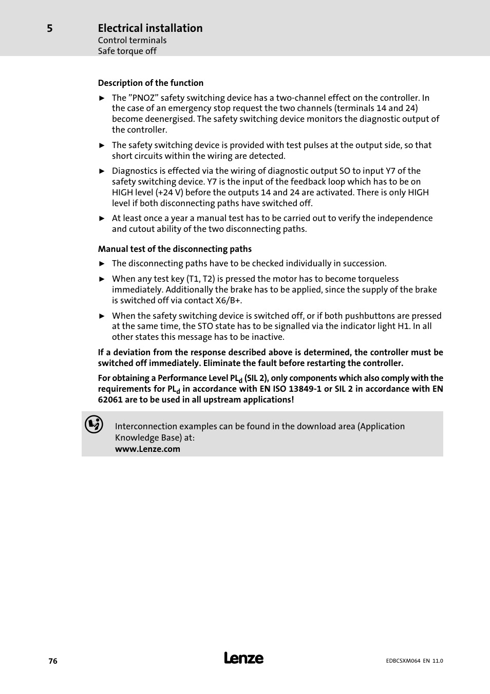 Electrical installation | Lenze ECSCMxxx User Manual | Page 76 / 375