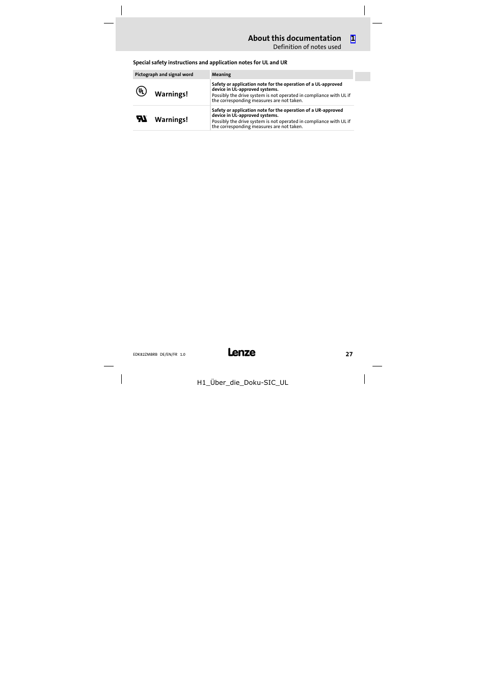 Lenze E82ZMBRB User Manual | Page 27 / 58