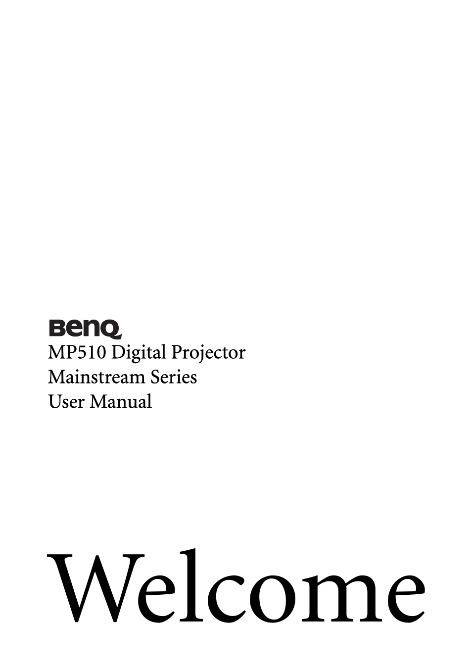 BenQ MP510 User Manual | 51 pages