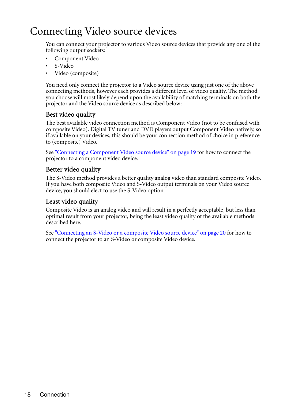 Connecting video source devices | BenQ MP510 User Manual | Page 18 / 51