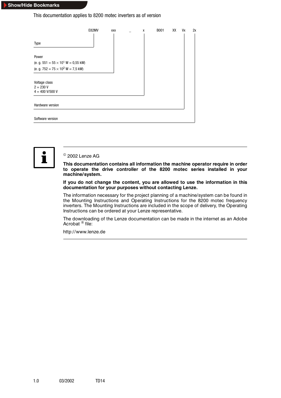 This documentation applies to | Lenze EDK82MVXXX User Manual | Page 2 / 16