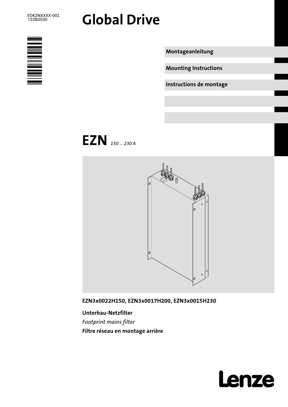 Lenze EZN3x0015H230 User Manual | 64 pages