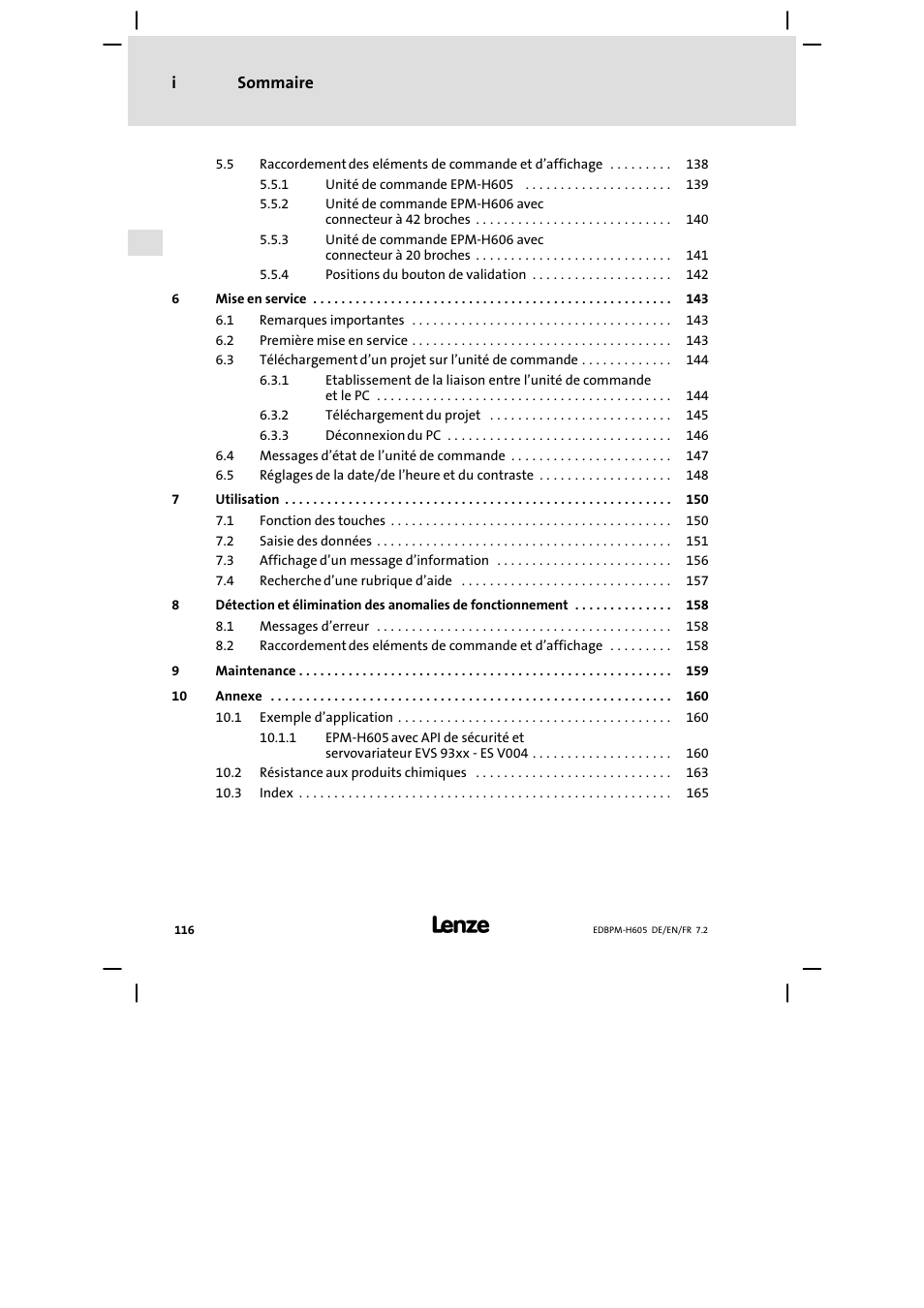 Lenze EPM−H606 User Manual | Page 116 / 170