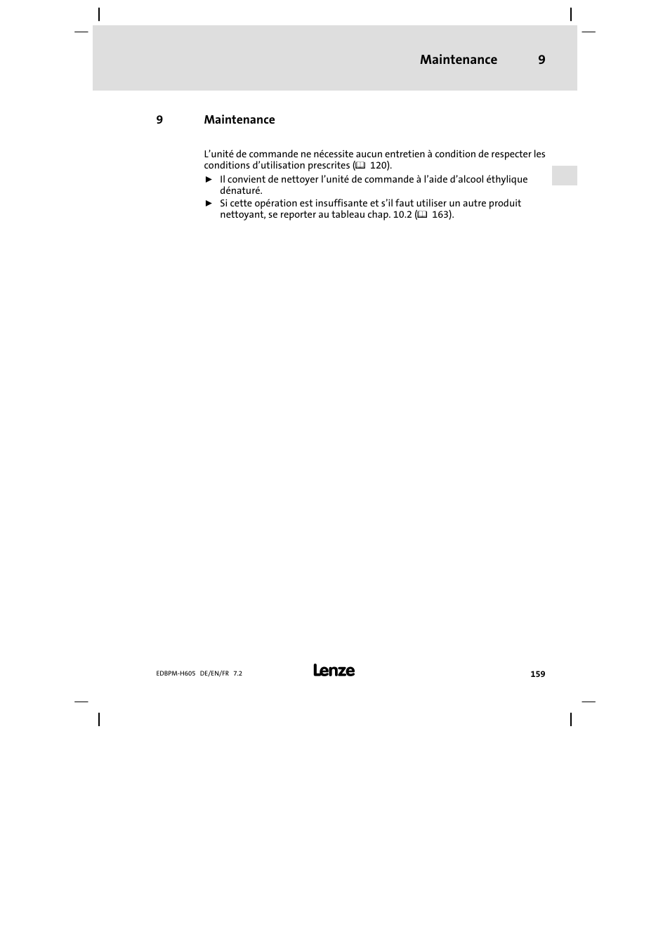 Maintenance | Lenze EPM−H606 User Manual | Page 159 / 170