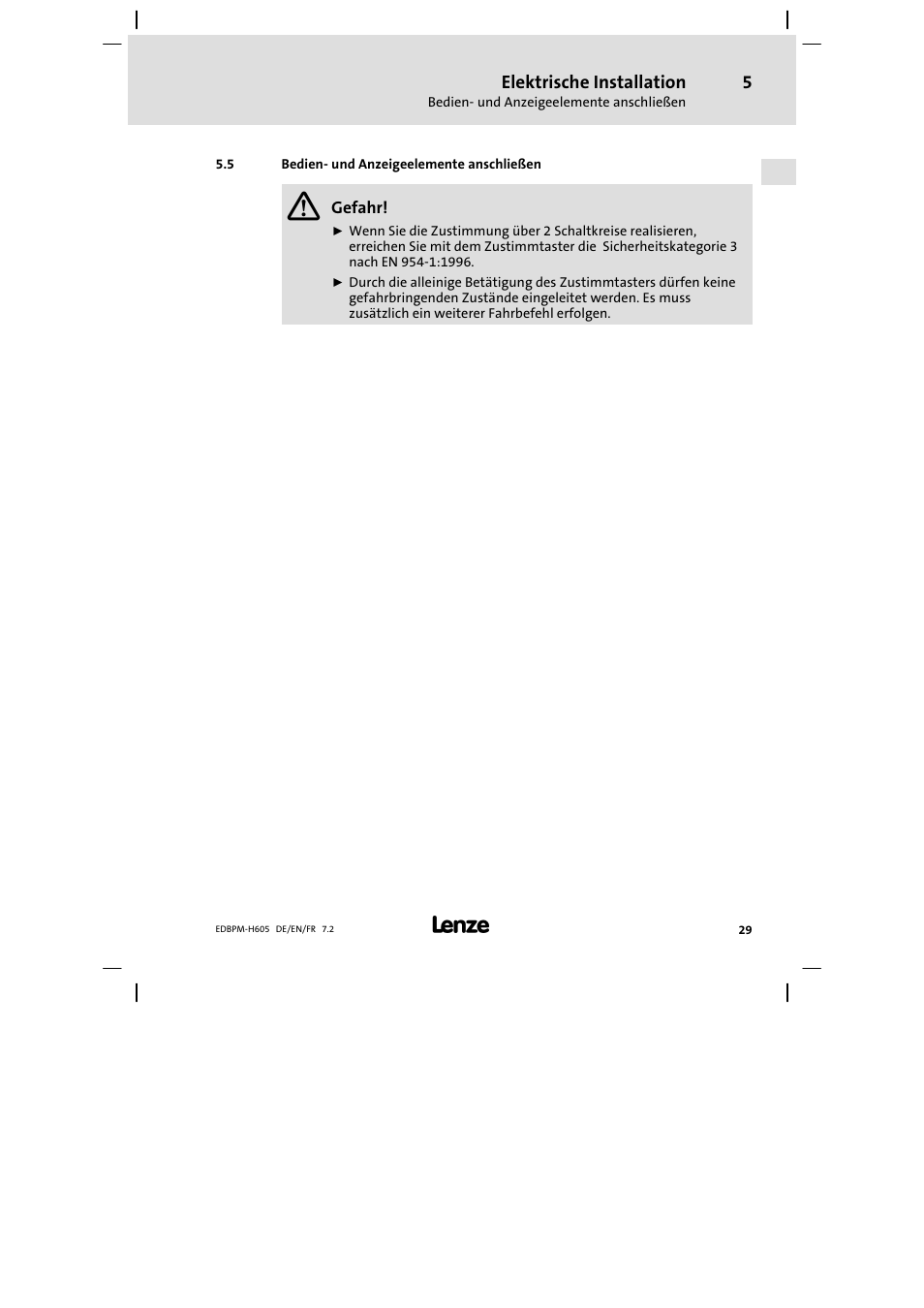 Bedien- und anzeigeelemente anschließen, Bedien− und anzeigeelemente anschließen | Lenze EPM−H606 User Manual | Page 29 / 170