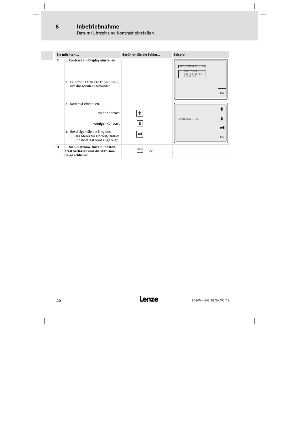 Inbetriebnahme | Lenze EPM−H606 User Manual | Page 40 / 170
