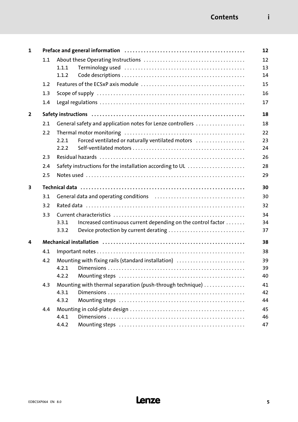 Lenze ECSCPxxx User Manual | Page 5 / 455