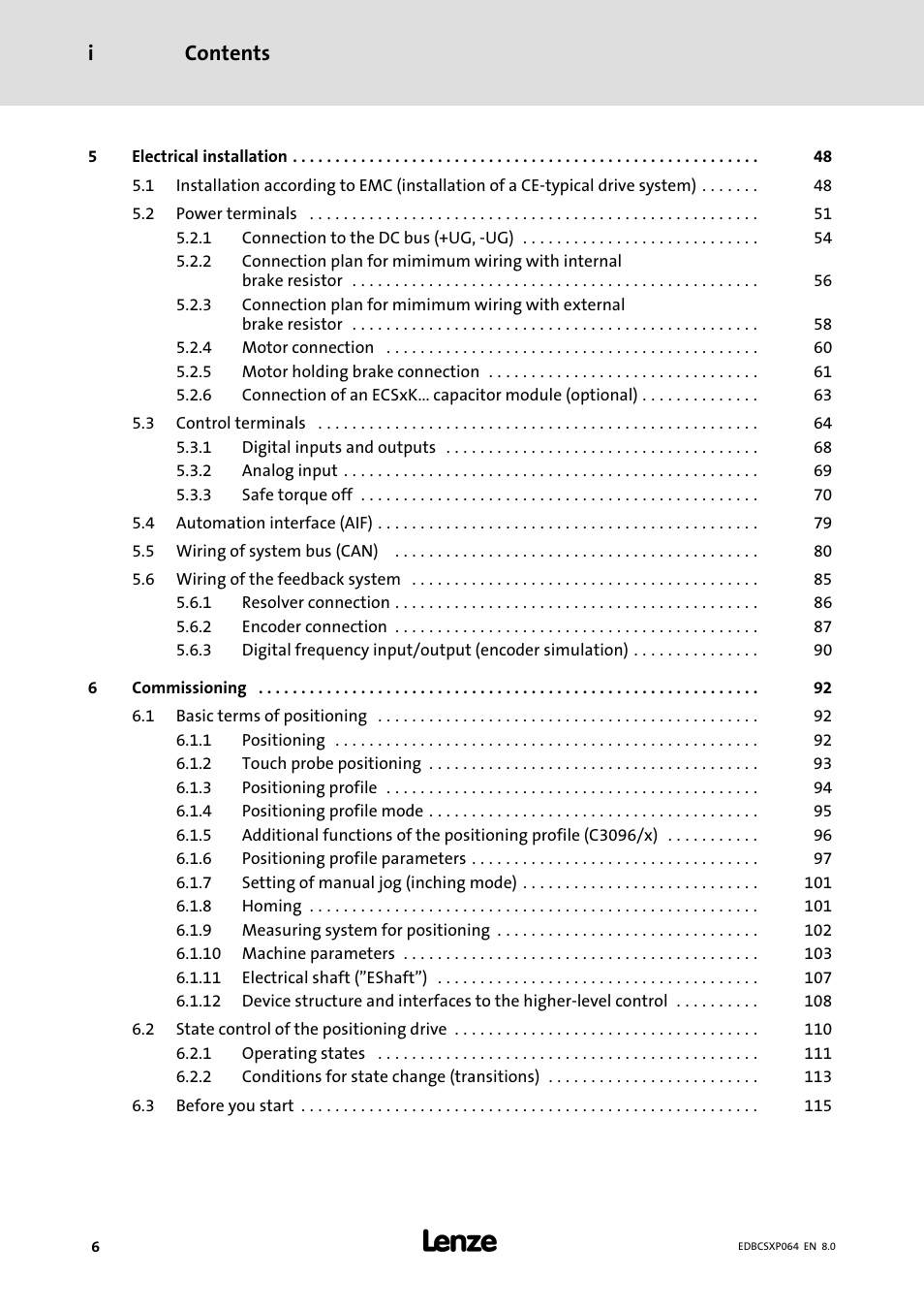 Contents i | Lenze ECSCPxxx User Manual | Page 6 / 455