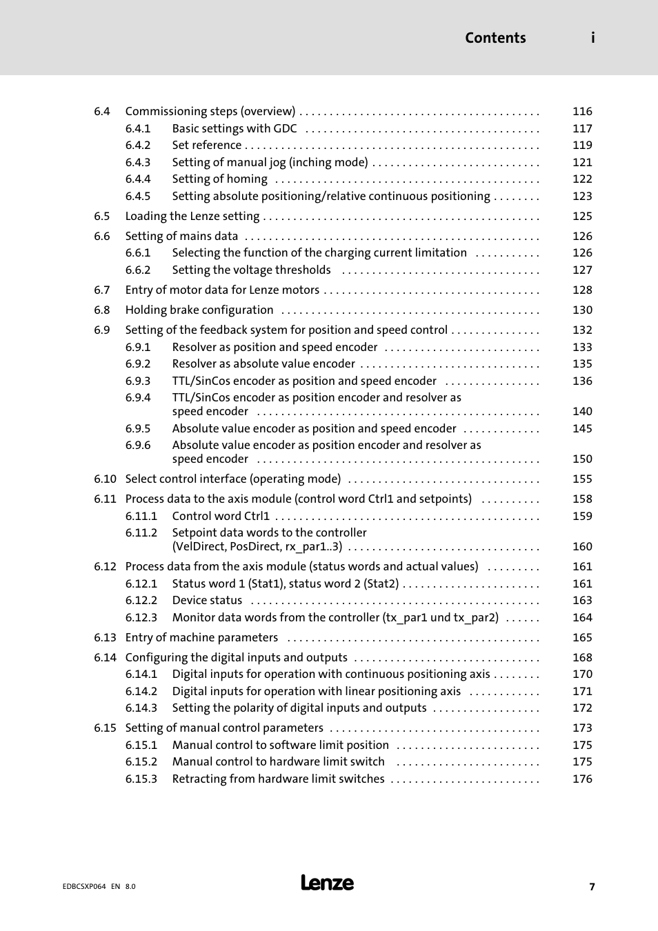 Contents i | Lenze ECSCPxxx User Manual | Page 7 / 455