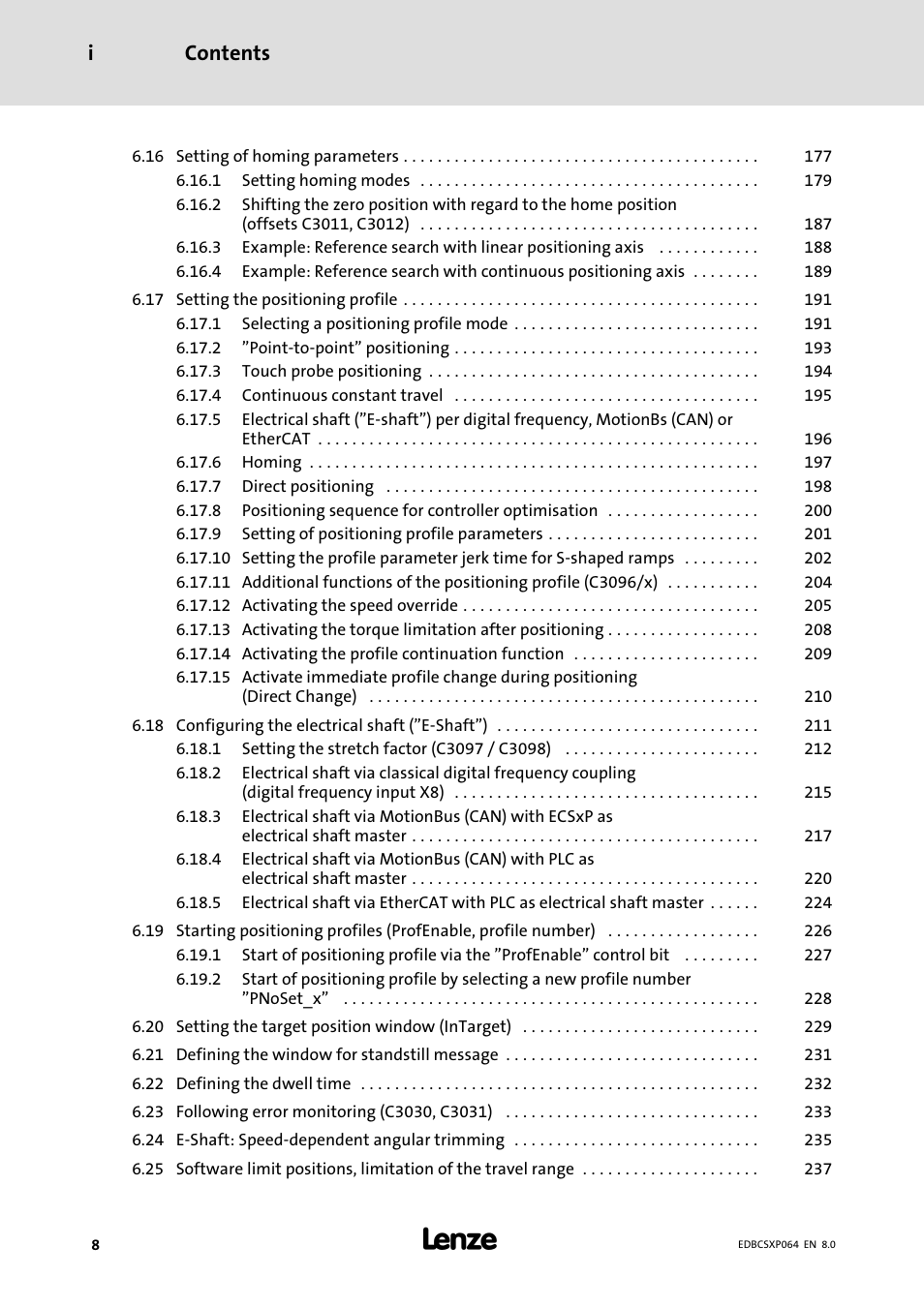 Contents i | Lenze ECSCPxxx User Manual | Page 8 / 455