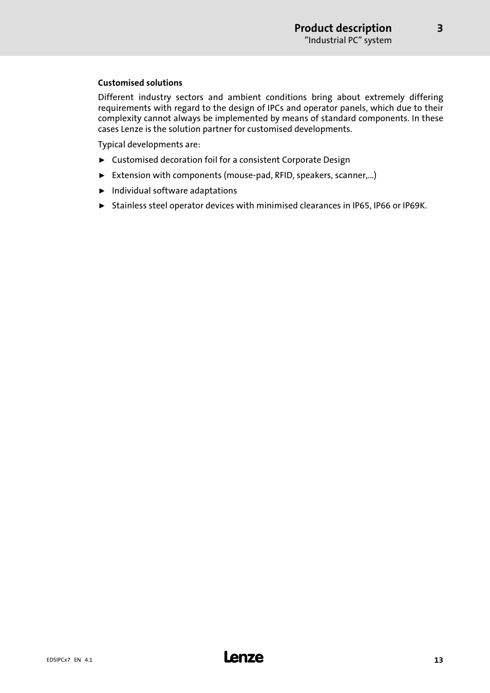 Product description | Lenze IPC Industrial PC System User Manual | Page 13 / 34