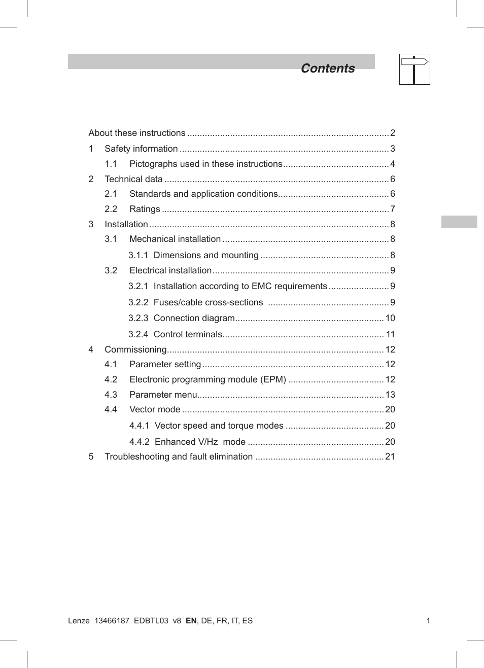 Lenze TML Flux Vector Drive 0.25kW-2.2kW User Manual | Page 3 / 124