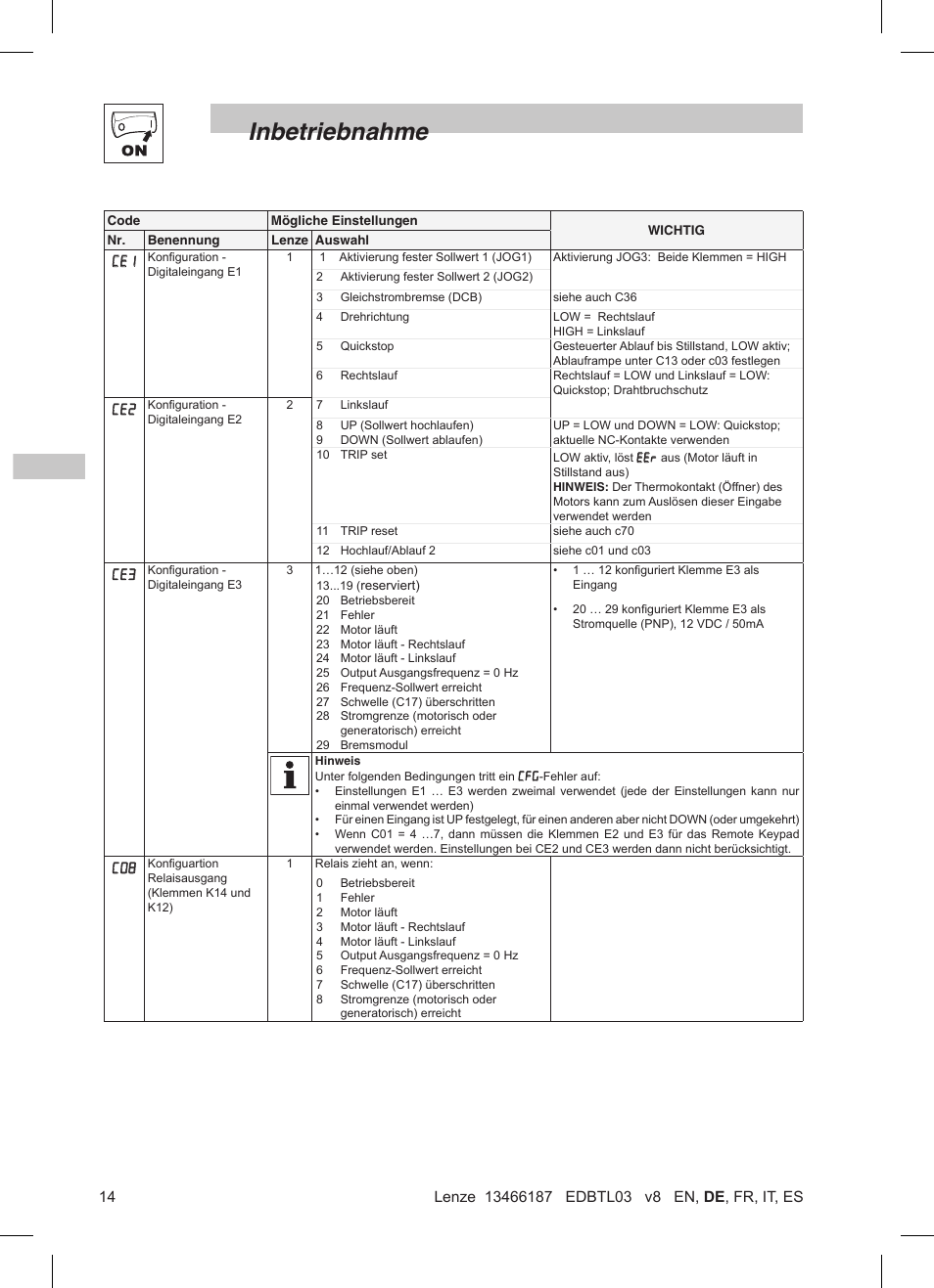 Inbetriebnahme | Lenze TML Flux Vector Drive 0.25kW-2.2kW User Manual | Page 40 / 124