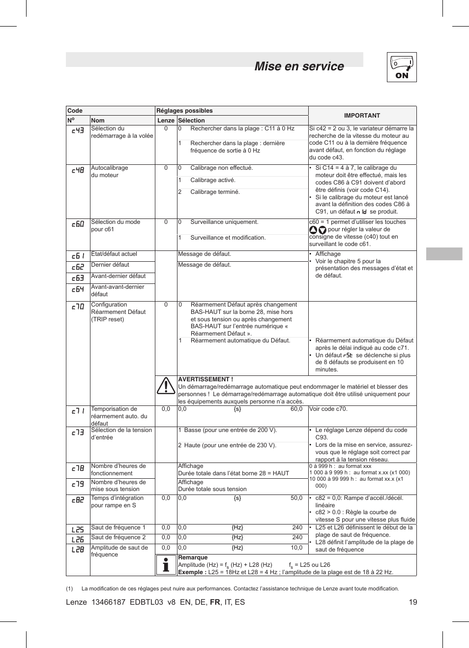 Mise en service | Lenze TML Flux Vector Drive 0.25kW-2.2kW User Manual | Page 69 / 124