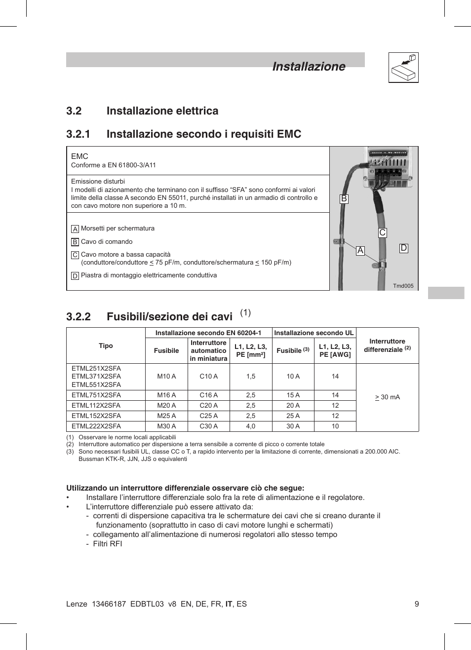 Installazione | Lenze TML Flux Vector Drive 0.25kW-2.2kW User Manual | Page 83 / 124