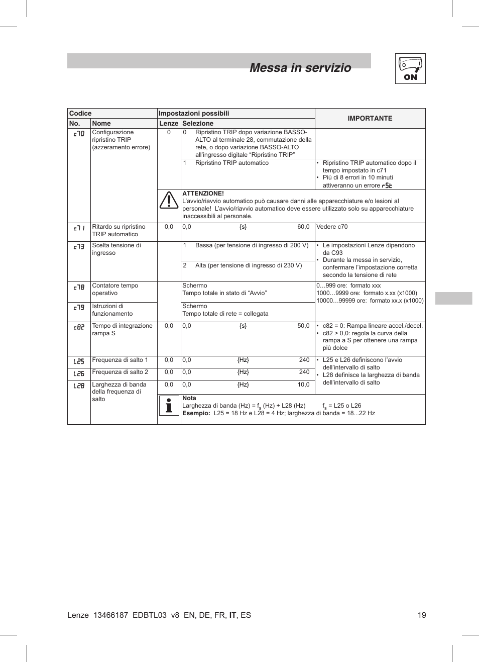 Messa in servizio | Lenze TML Flux Vector Drive 0.25kW-2.2kW User Manual | Page 93 / 124