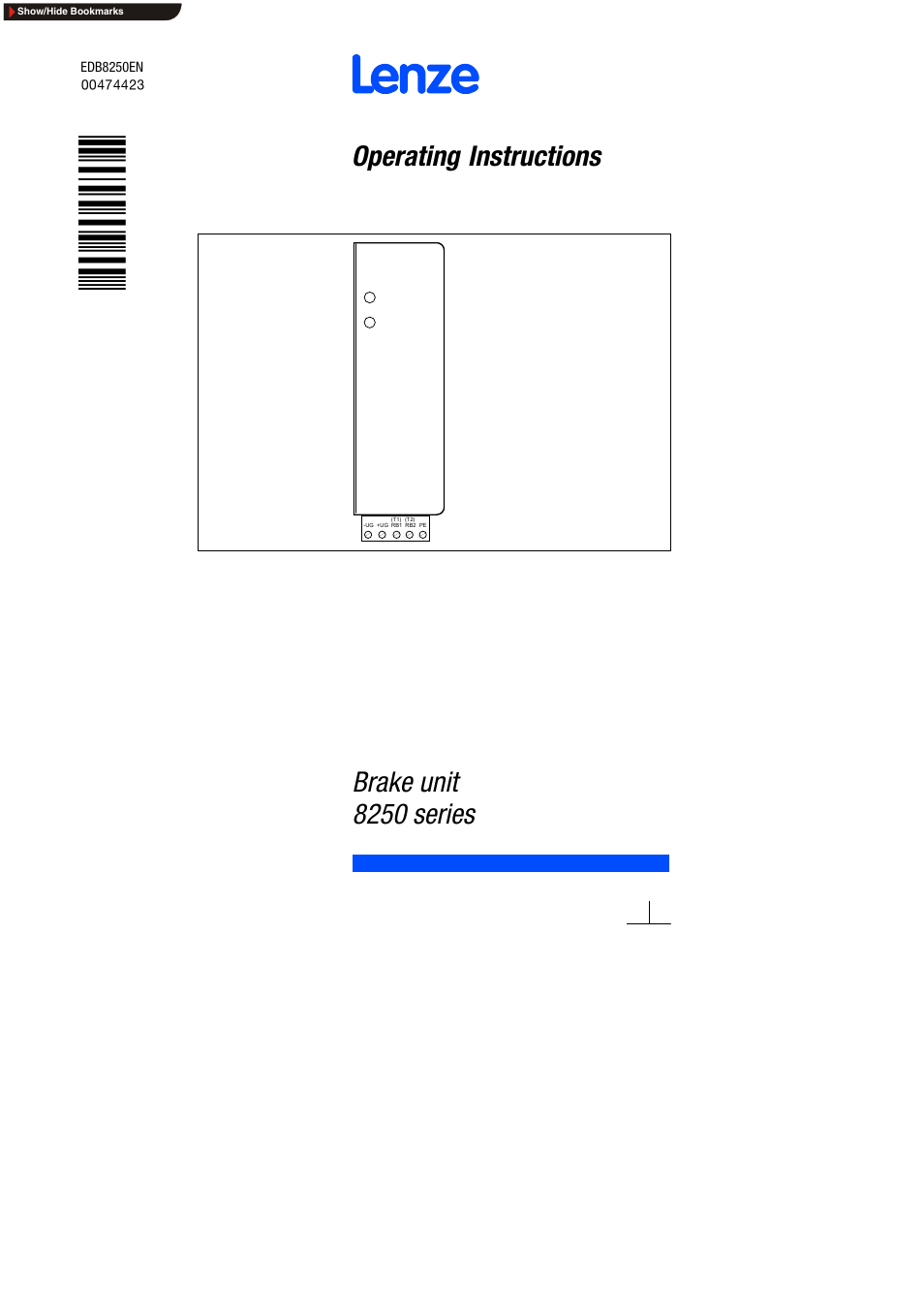Lenze 8250 series Brake unit User Manual | 39 pages
