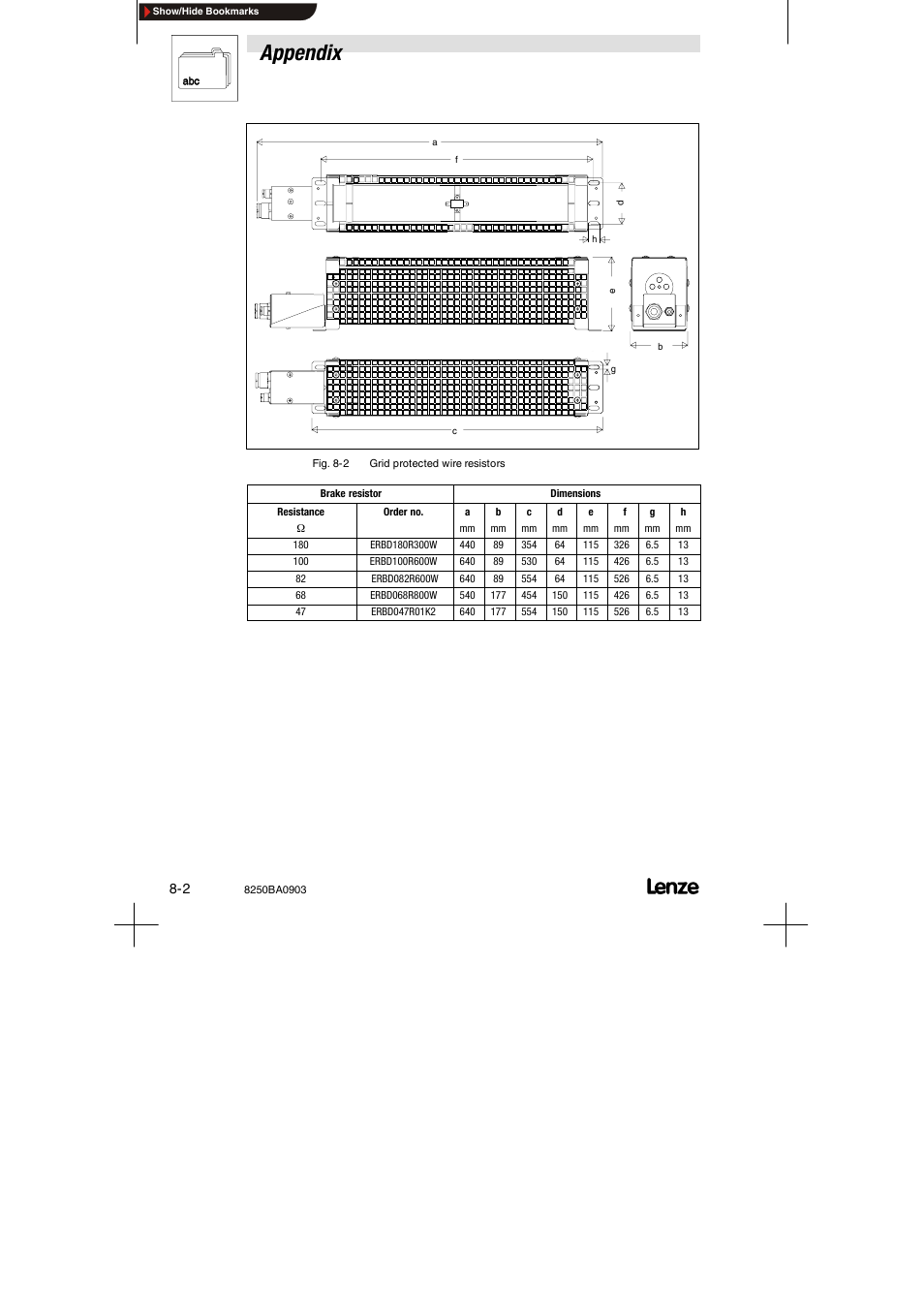 Appendix | Lenze 8250 series Brake unit User Manual | Page 37 / 39