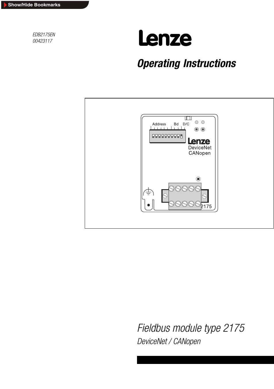 Lenze EMF2175IB User Manual | 152 pages