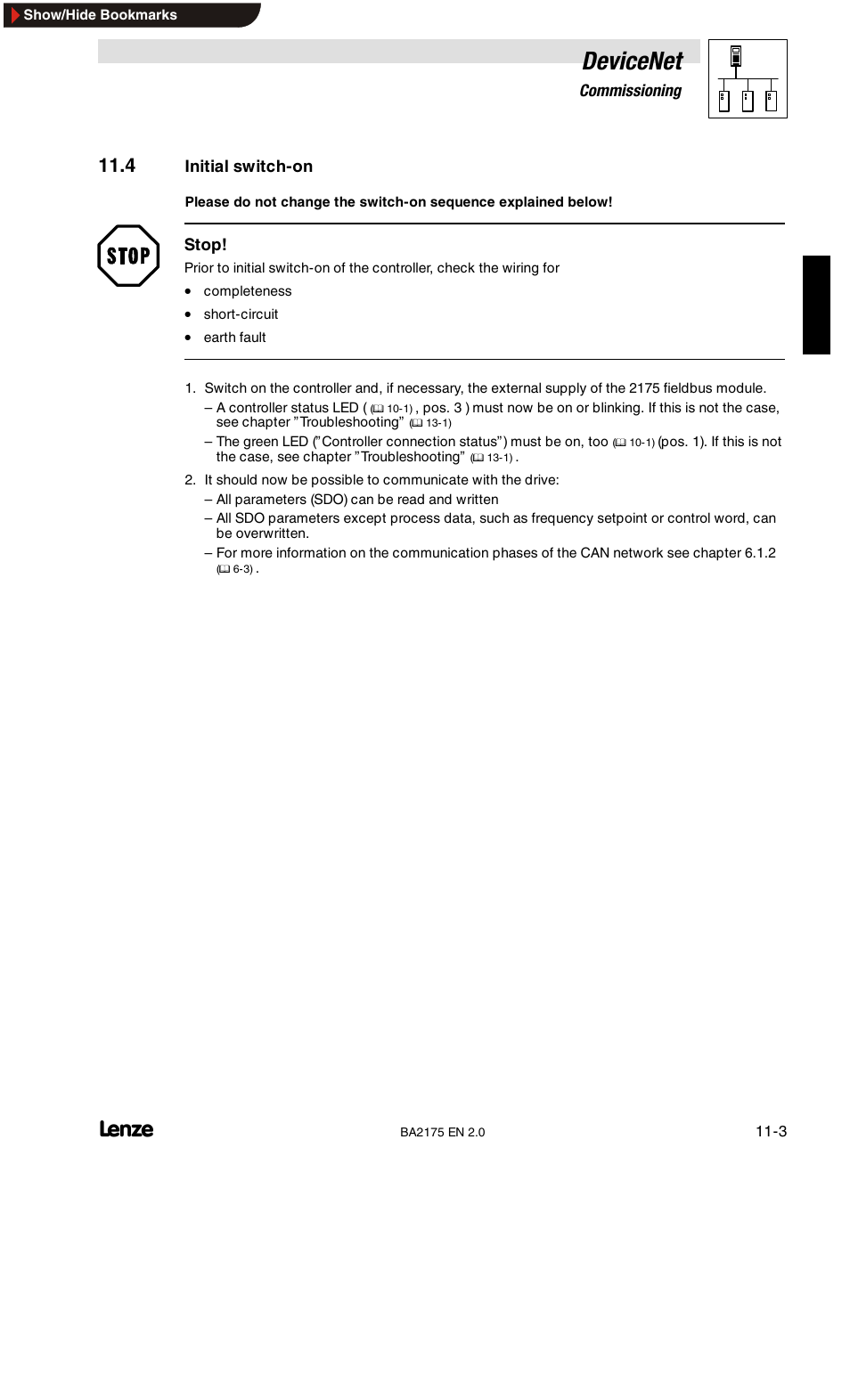 Devicenet | Lenze EMF2175IB User Manual | Page 109 / 152