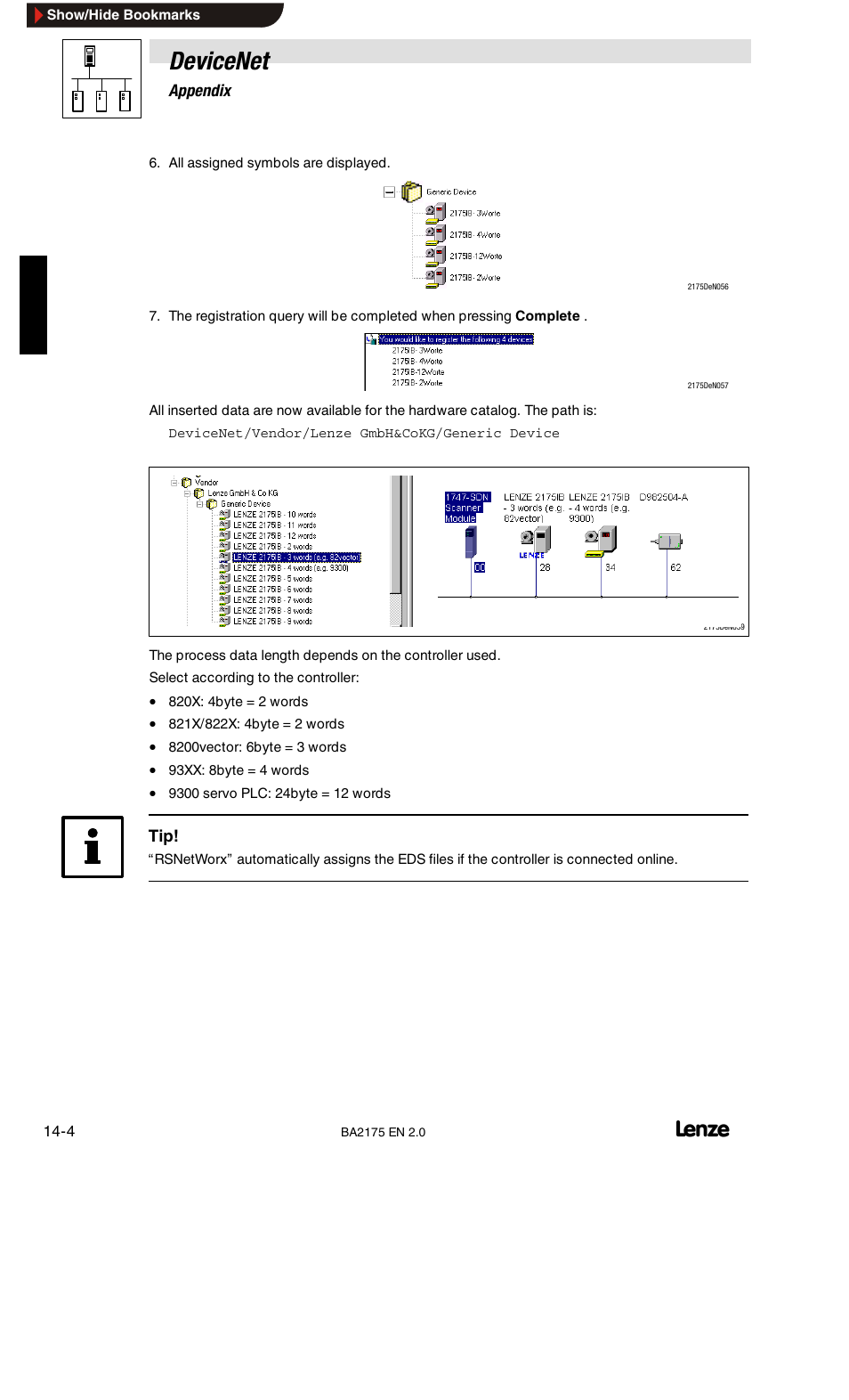 Devicenet | Lenze EMF2175IB User Manual | Page 124 / 152