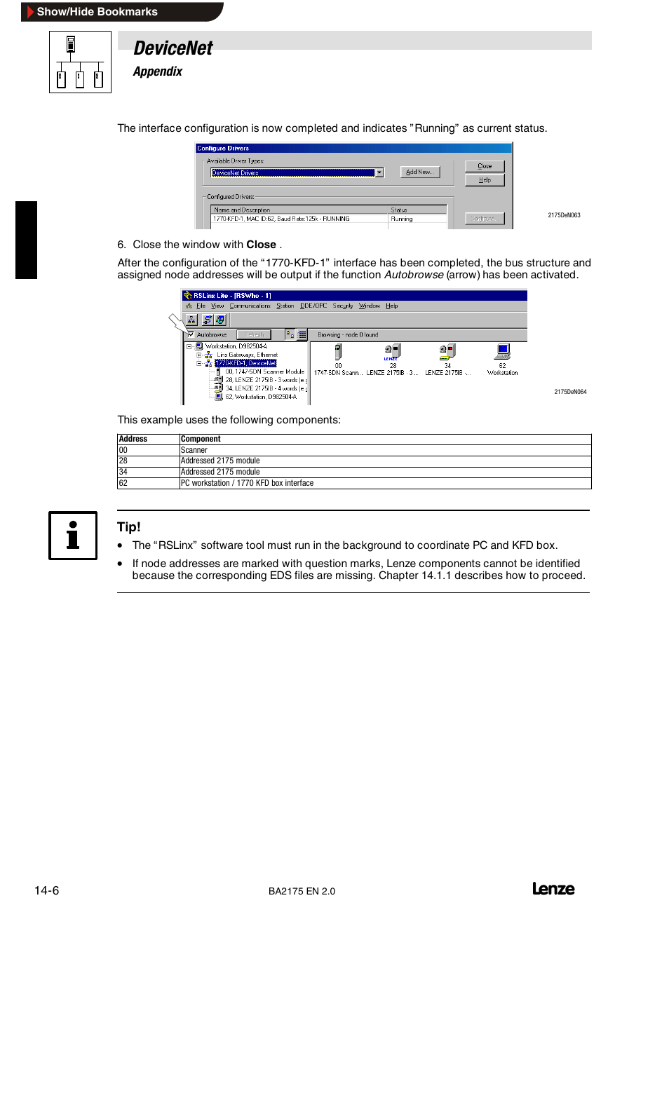 Devicenet | Lenze EMF2175IB User Manual | Page 126 / 152