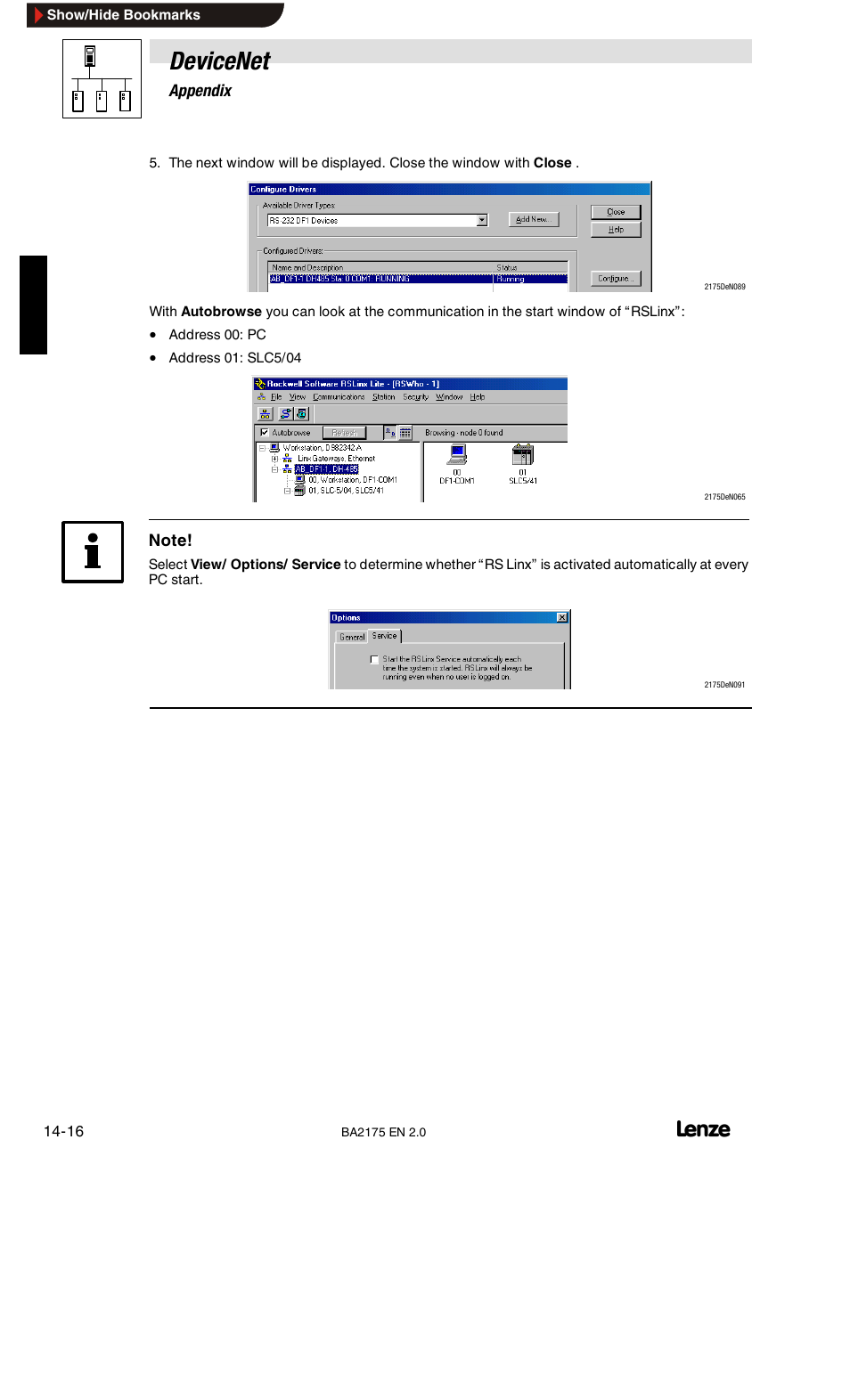 Devicenet | Lenze EMF2175IB User Manual | Page 136 / 152