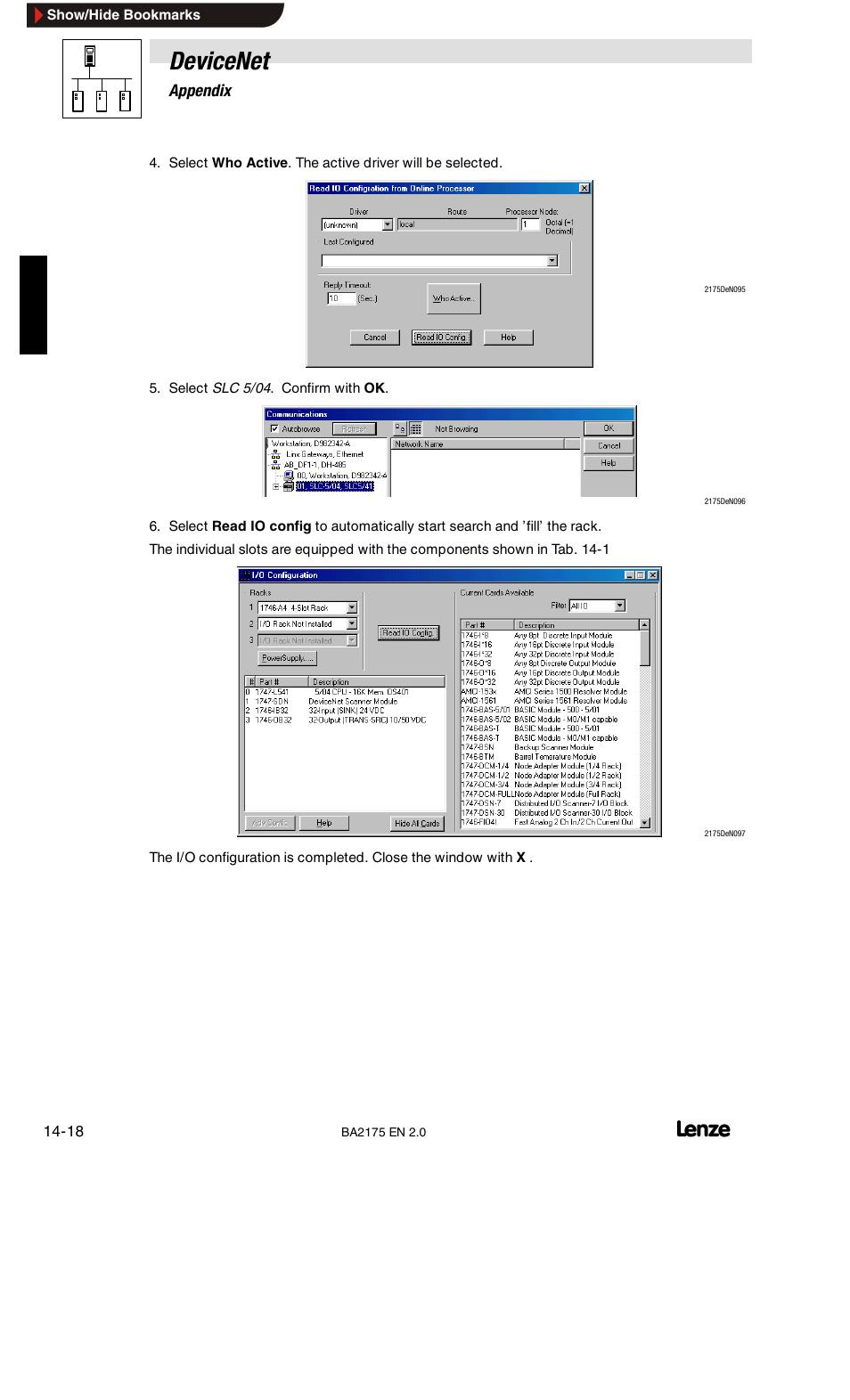 Devicenet | Lenze EMF2175IB User Manual | Page 138 / 152