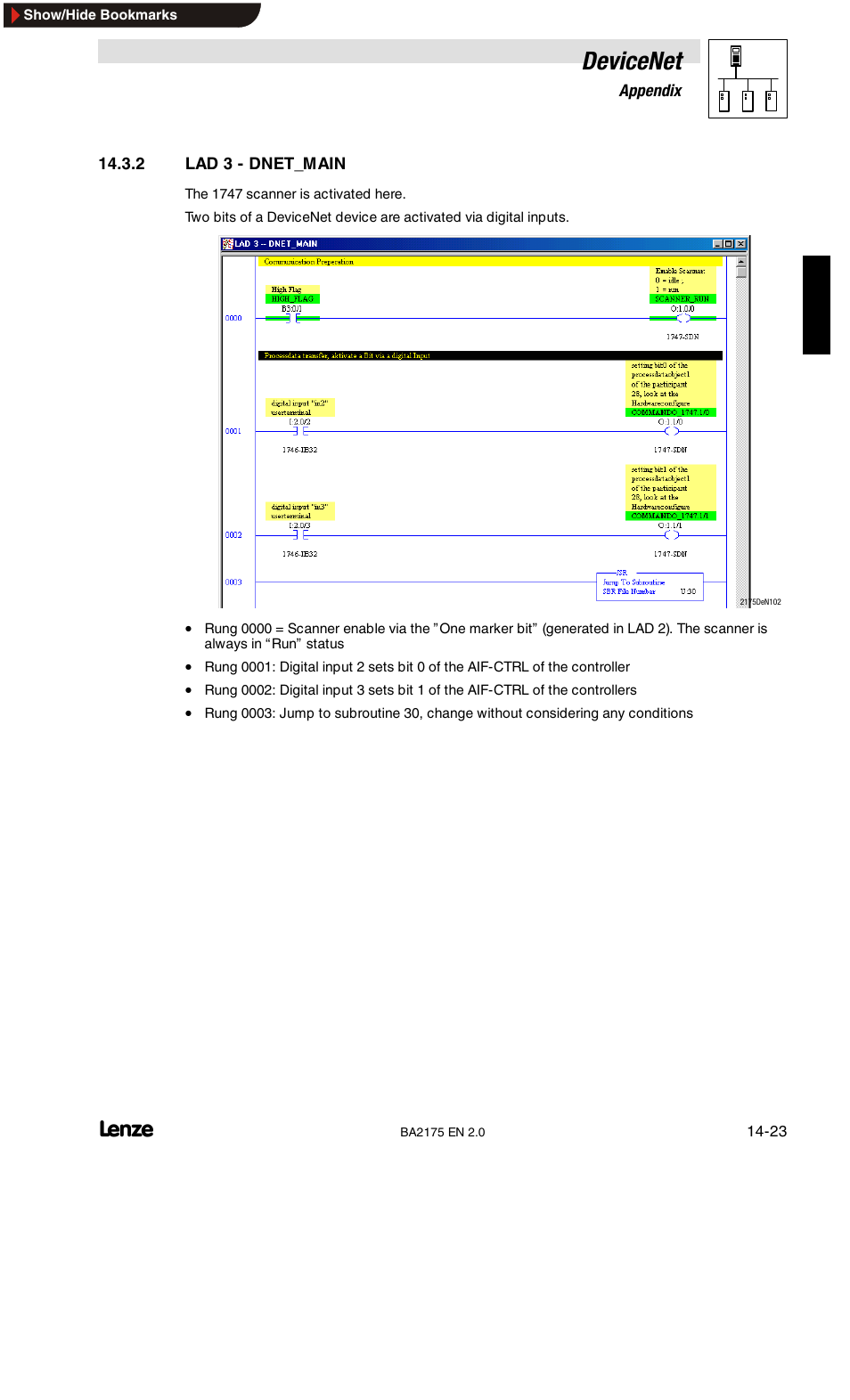 Devicenet | Lenze EMF2175IB User Manual | Page 143 / 152