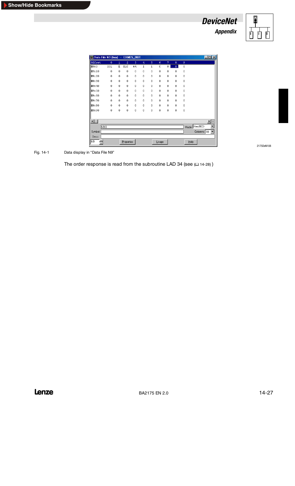 Devicenet | Lenze EMF2175IB User Manual | Page 147 / 152